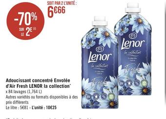 Casino Supermarchés Lenor adoucissant concentré envolée d’air fresh lenor la collection* offre