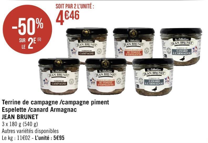 Promo Jean terrine de campagne /campagne piment espelette