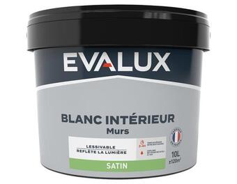 Brico Dépôt Evalux peinture blanche intérieure, murs satin 10 l offre