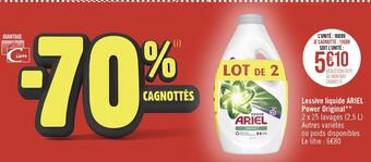 Casino Supermarchés Ariel lessive liquide power original** offre