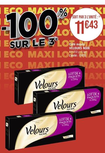Casino Supermarchés Velours noir café moulu offre