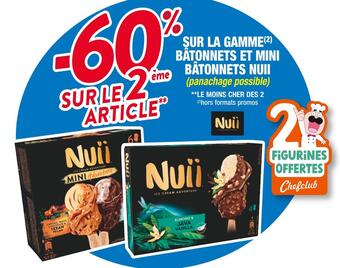 Cora x Carrefour Nuii -60% sur le 2ème article sur la gamme bâtonnets et mini bâtonnets offre