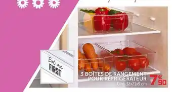 Gifi 3 Boîtes De Rangement Pour Réfrigérateur offre