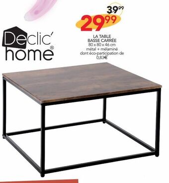 Stokomani La table basse carrée offre