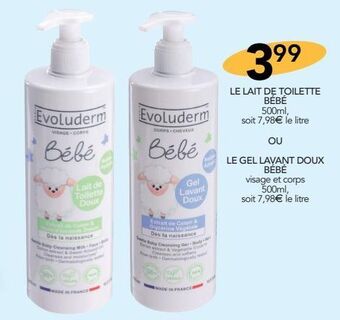 Stokomani Le lait de toilette bébé ou le gel lavant doux offre