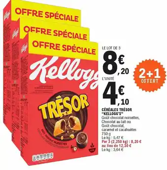 E.Leclerc Céréales trésor "kellogg's" offre