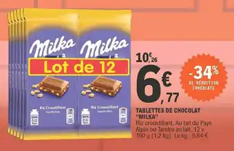 E.Leclerc Tablettes de chocolat "milka" offre
