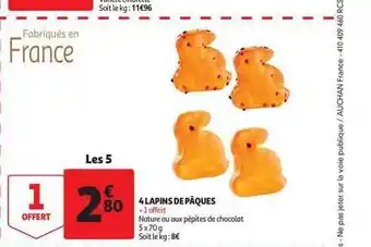 Auchan 4 Lapins De Pâques offre