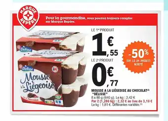E.Leclerc Mousse a la liégeoise au chocolat "délisse" offre