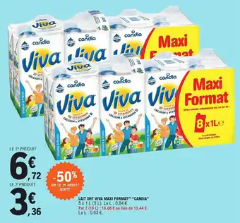 E.Leclerc Lait uht viva maxi format "candia" offre