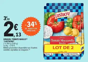E.Leclerc Girasoli tomate basilic "lustucru" offre