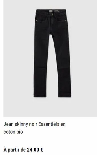 Jean skinny noir essentiels en coton bio