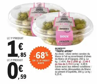 E.Leclerc Olives "tropic apero" offre