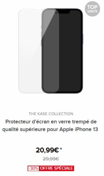 The Kase Protecteur d'écran en verre trempé de qualité supérieure pour apple iphone 13 offre