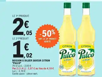 E.Leclerc Boisson à diluer saveur citron "pulco" offre