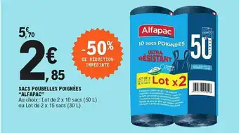E.Leclerc Sacs poubelles poignées "alfapac" offre