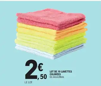 E.Leclerc Lot de 10 lavettes colorées offre