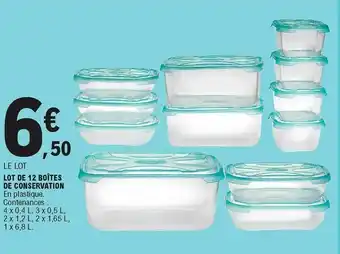 E.Leclerc Lot de 12 boîtes de conservation offre