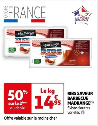 Auchan RIBS SAVEUR BARBECUE MADRANGE (¹) Existe d'autres variétés offre