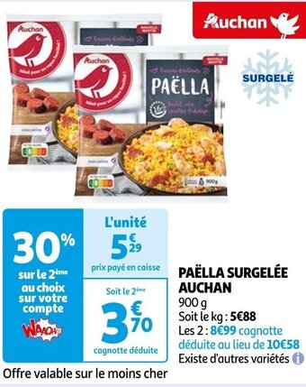 Auchan PAËLLA SURGELÉE AUCHAN offre