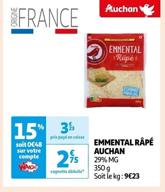 Auchan EMMENTAL RÂPÉ AUCHAN offre
