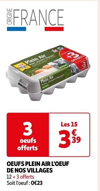 Auchan OEUFS PLEIN AIR L'OEUF DE NOS VILLAGES offre