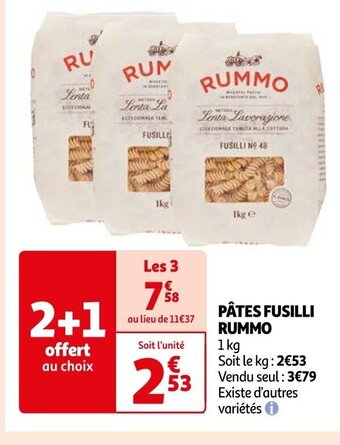 Auchan PÂTES FUSILLI RUMMO offre