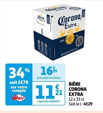 Auchan BIÈRE CORONA EXTRA 12 x 33 cl offre