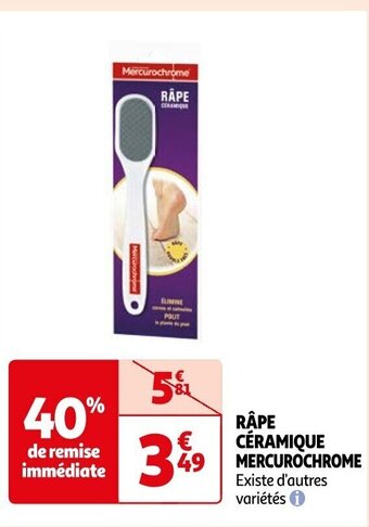 Auchan RÂPE CÉRAMIQUE MERCUROCHROME offre