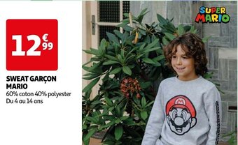 Auchan SWEAT GARÇON MARIO offre
