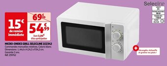 Auchan MICRO-ONDES GRILL SELECLINE 152342 offre