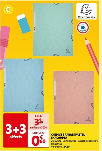 CHEMISE 3 RABATS PASTEL EXACOMPTA