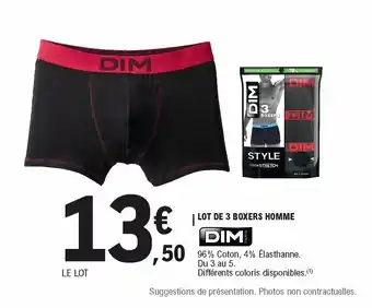 E.Leclerc Lot De 3 Boxers Homme offre