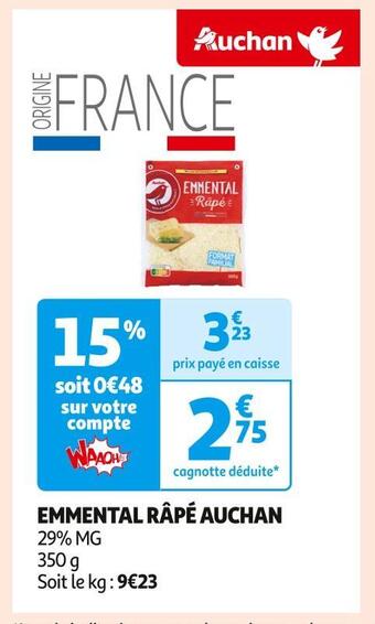 Auchan Supermarché Auchan emmental râpé offre