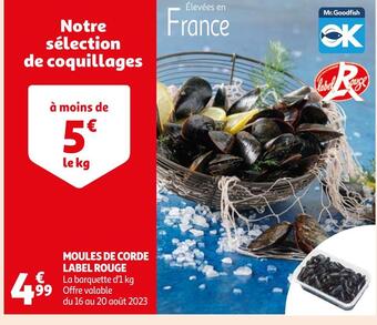 Auchan Mr.goodfish moules de corde label rouge offre