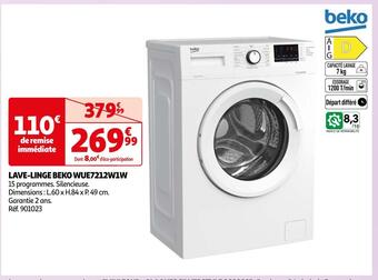Auchan Beko lave-linge wue7212w1w offre
