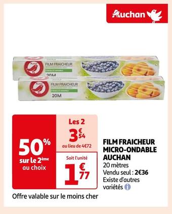 Auchan film fraicheur micro-ondable