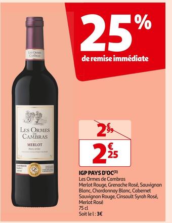 Auchan Supermarché Les ormes de cambras igp pays d'oc offre