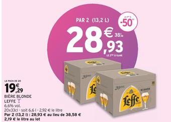 Intermarché Leffe bière blonde offre
