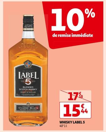 Auchan Supermarché Label 5 whisky offre