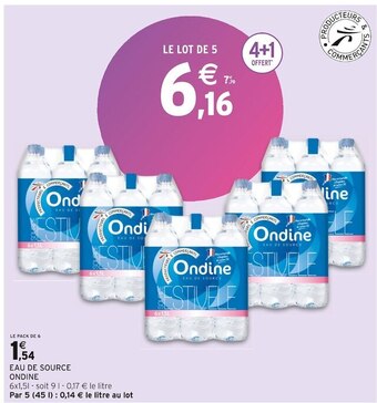 Intermarché Ondine eau de source offre