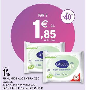 Labell ph humide aloe vera x50