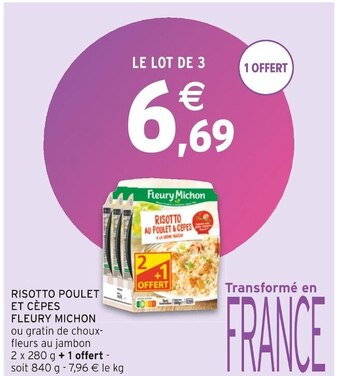 Intermarché Fleury michon risotto poulet et cèpes offre