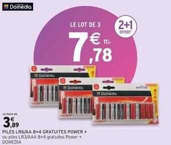Intermarché Domedia piles lr6/aa 8+4 gratuites power + offre