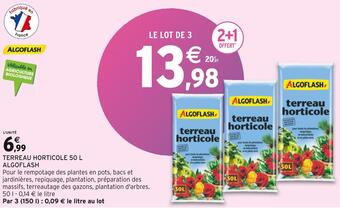 Intermarché Algoflash terreau horticole 50 l offre