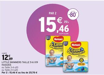 Intermarché Huggies little swimmers taille 5-6 x19 offre