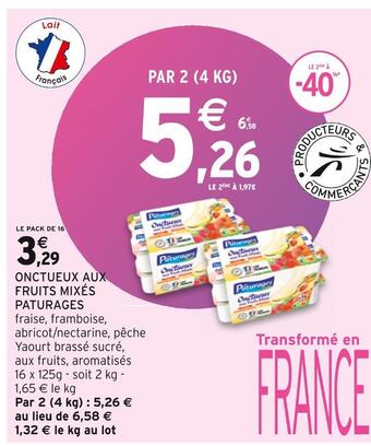 Intermarché Paturages onctueux aux fruits mixés offre