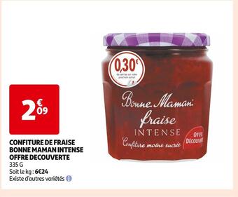 Bonne maman confiture de fraise intense offre decouverte