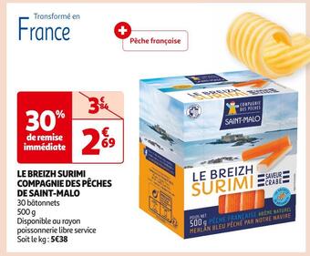 Auchan Supermarché Compagnie des pêches de saint-malo le breizh surimi offre