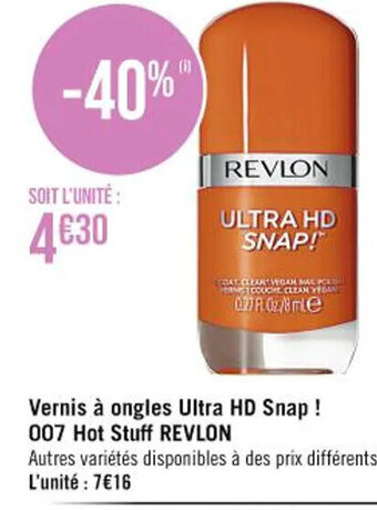 Vernis Ă ongles Ultra HD Snap ! 007 Hot Stuff REVLON
